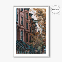 Park Slope Fine Art Photo Print, Brooklyn New York NYC Poster, Brownstone Autumn