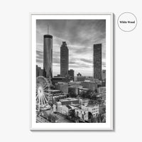 Atlanta Skyline Black and White Fine Art Photo Print, Georgia Poster