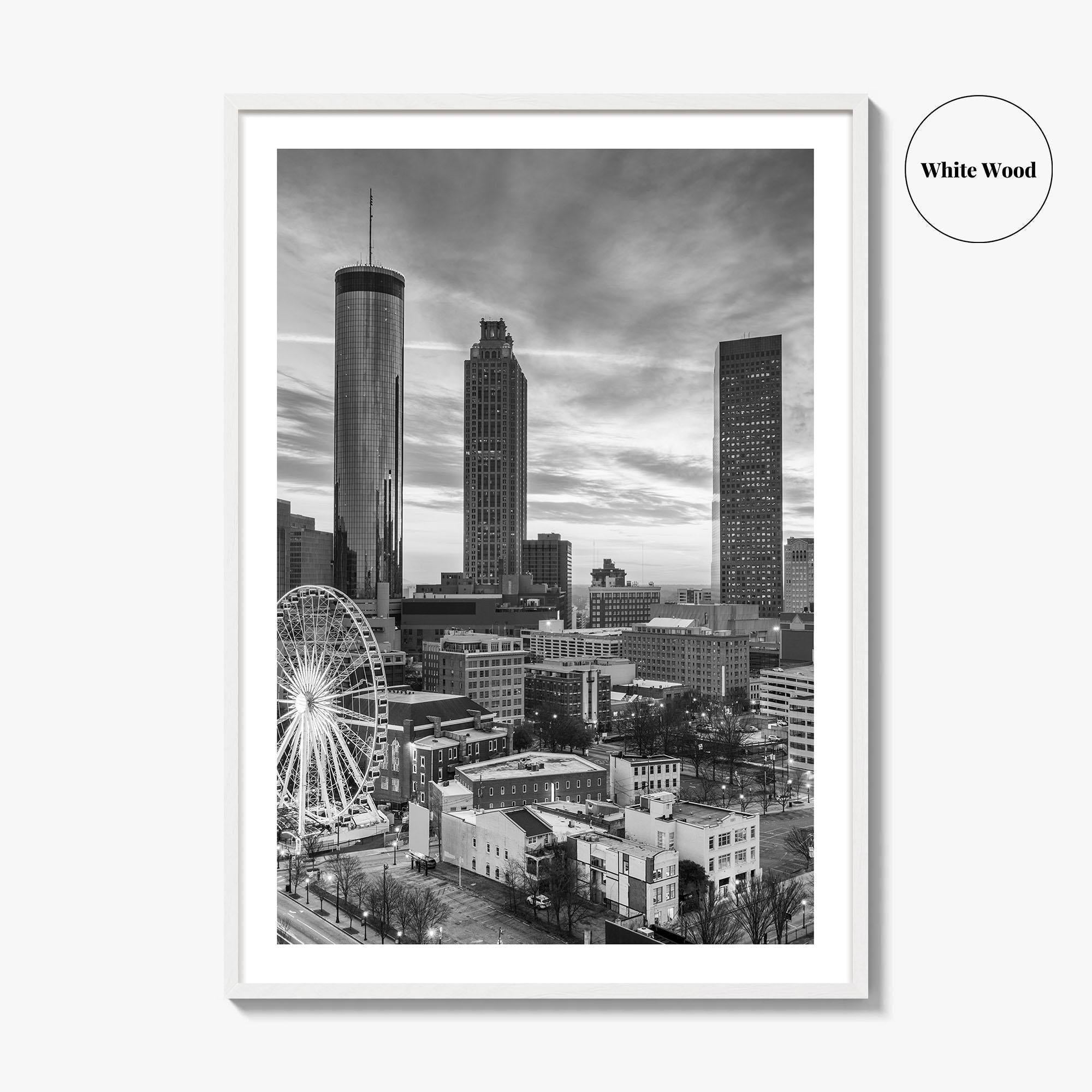 Atlanta Skyline Black and White Fine Art Photo Print, Georgia Poster