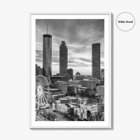 Atlanta Skyline Black and White Fine Art Photo Print, Georgia Poster