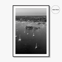 New Bedford Harbor Black and White Fine Art Photo Print, Popes Island Massachusetts Poster