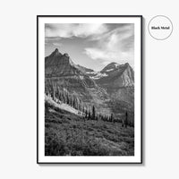 Glacier National Park Black and White Fine Art Photo Print, Montana, Poster, Wall Decor