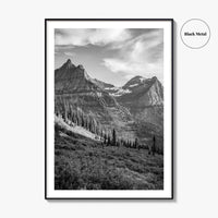 Glacier National Park Black and White Fine Art Photo Print, Montana, Poster, Wall Decor