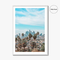 Los Angeles Skyline Fine Art Photo Print, Downtown, Palm Trees, California, LA Poster