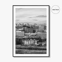 Anchorage Skyline Black and White Fine Art Photo Print, Alaska Poster, USA