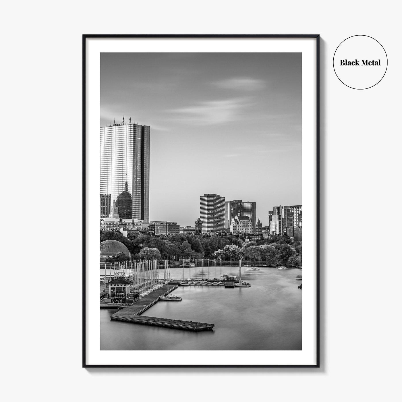 Boston Skyline Black and White Fine Art Photo Print, Massachusetts USA, Wall Decor