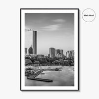 Boston Skyline Black and White Fine Art Photo Print, Massachusetts USA, Wall Decor