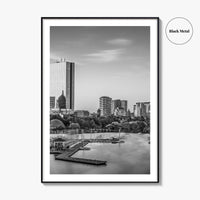 Boston Skyline Black and White Fine Art Photo Print, Massachusetts USA, Wall Decor