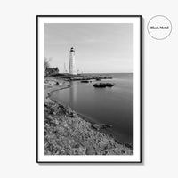 New Haven Lighthouse Black and White Fine Art Photo Print, Connecticut, USA Wall Poster