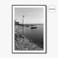 New Haven Lighthouse Black and White Fine Art Photo Print, Connecticut, USA Wall Poster