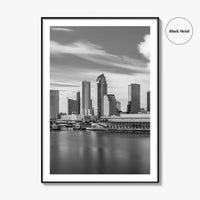 Tampa Skyline Black and White Fine Art Photo Print, City Florida Poster