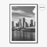 Tampa Skyline Black and White Fine Art Photo Print, City Florida Poster