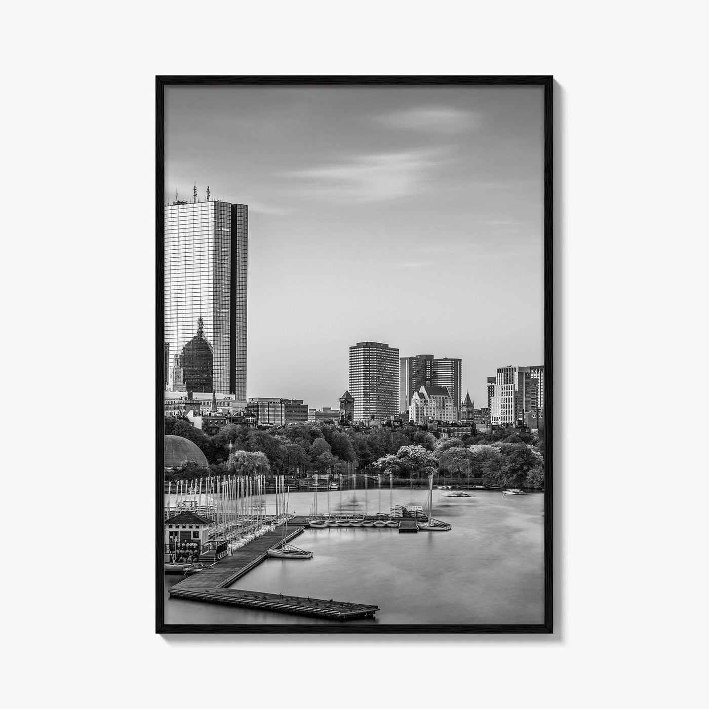 Boston Skyline Black and White Fine Art Photo Print, Massachusetts USA, Wall Decor