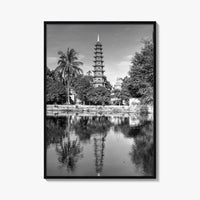 Hanoi Black and White Fine Art Photo Print, Tran Quoc Pagoda Vietnam Poster