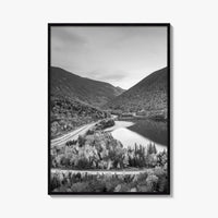 New Hampshire Black and White Fine Art Photo Print, Franconia Notch, White Mountain Poster