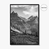 Glacier National Park Black and White Fine Art Photo Print, Montana, Poster, Wall Decor