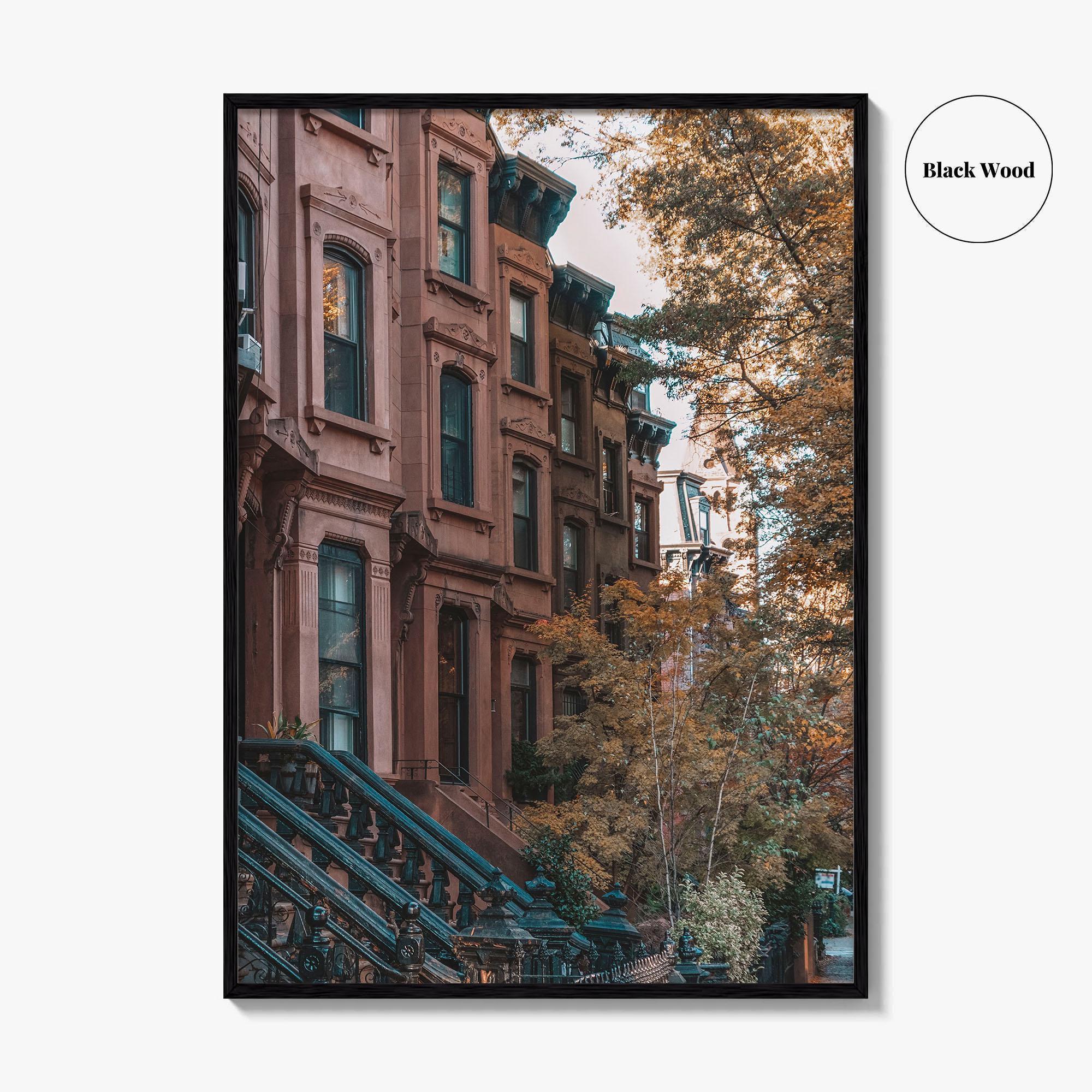 Park Slope Fine Art Photo Print, Brooklyn New York NYC Poster, Brownstone Autumn