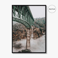 Auburn California Fine Art Photo Print, Foresthill Bridge Fog, American River Poster USA