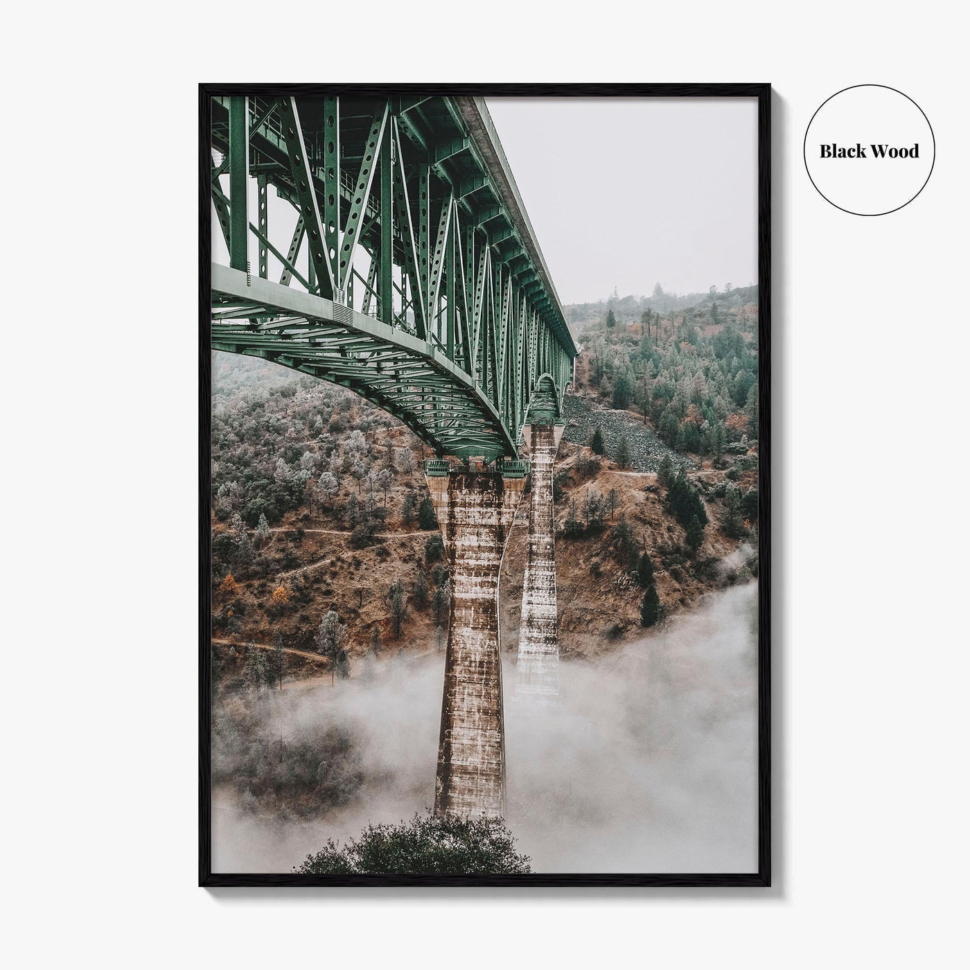 Auburn California Fine Art Photo Print, Foresthill Bridge Fog, American River Poster USA