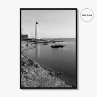 New Haven Lighthouse Black and White Fine Art Photo Print, Connecticut, USA Wall Poster