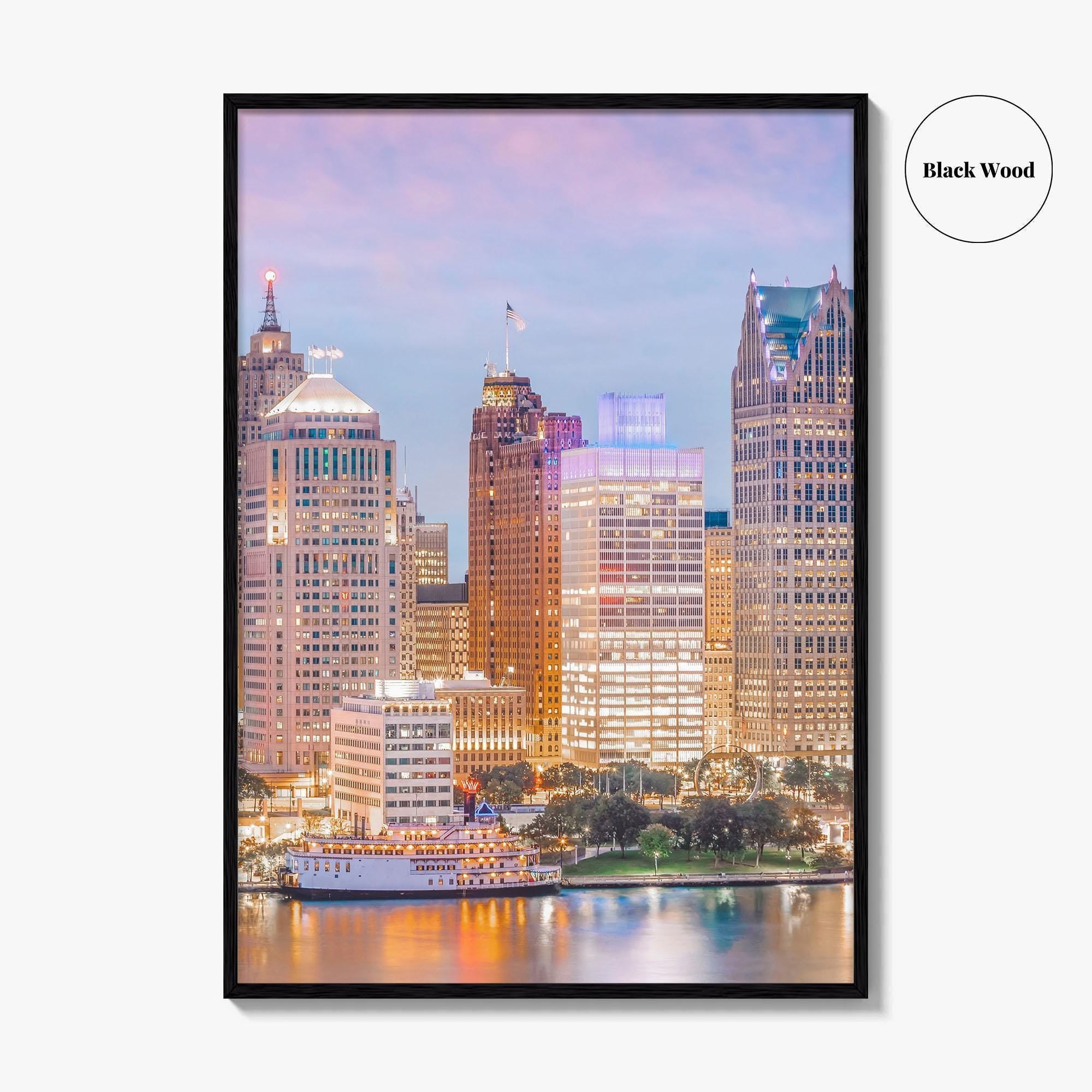 Detroit Skyline Fine Art Photo Print, Michigan USA, Wall Decor Poster