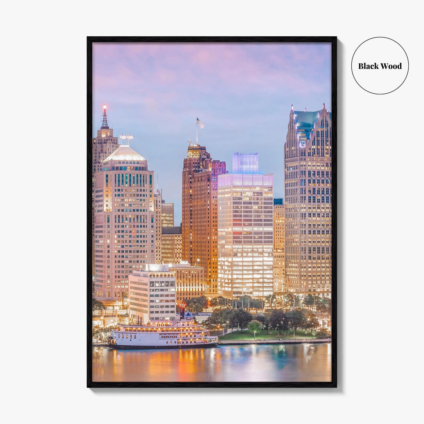 Detroit Skyline Fine Art Photo Print, Michigan USA, Wall Decor Poster