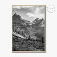 Glacier National Park Black and White Fine Art Photo Print, Montana, Poster, Wall Decor