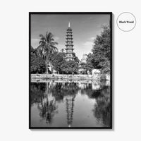 Hanoi Black and White Fine Art Photo Print, Tran Quoc Pagoda Vietnam Poster