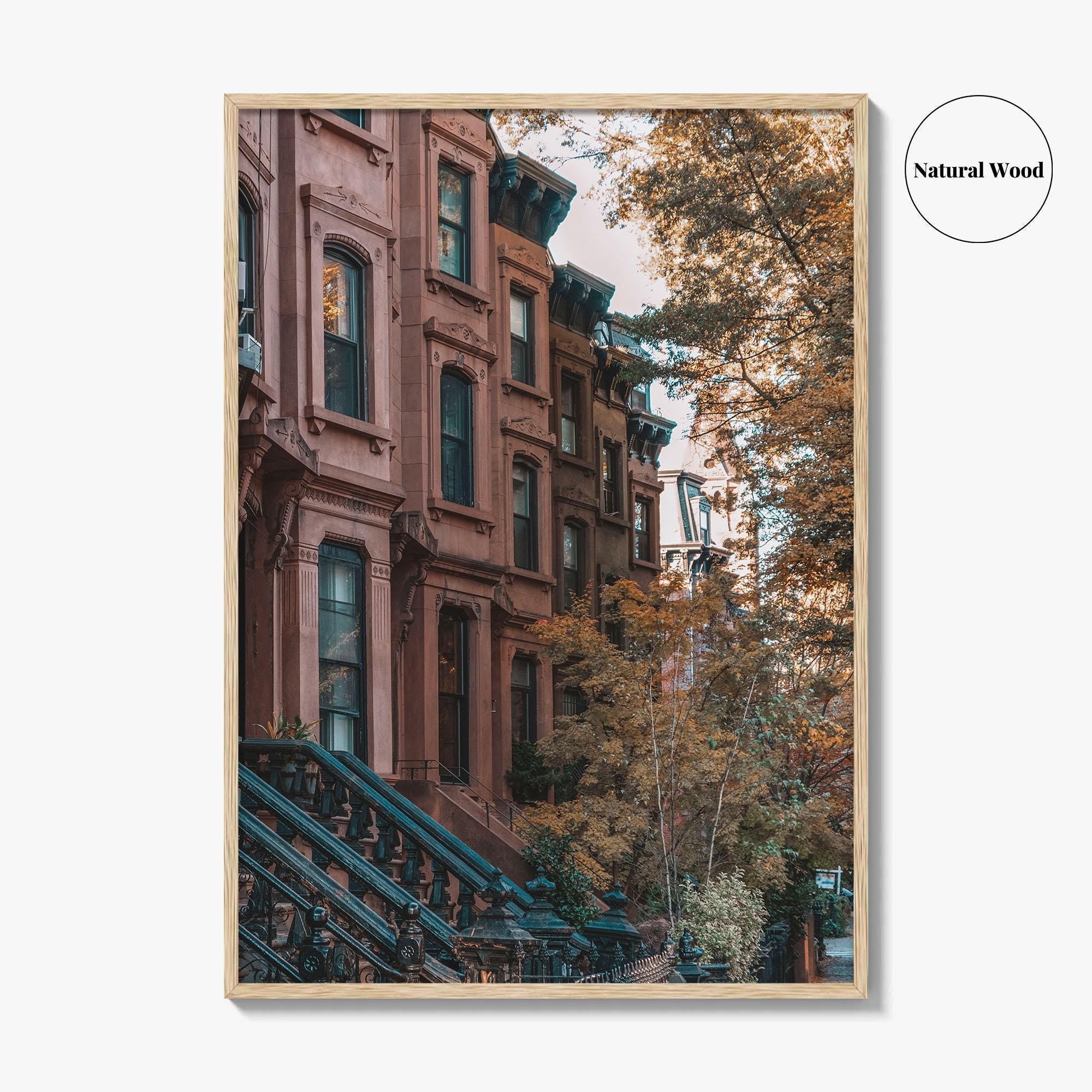 Park Slope Fine Art Photo Print, Brooklyn New York NYC Poster, Brownstone Autumn