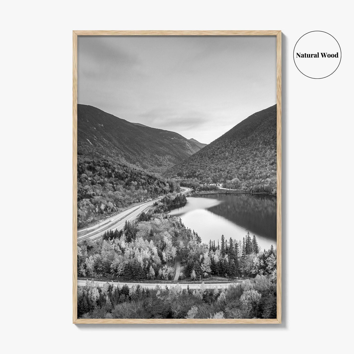New Hampshire Black and White Fine Art Photo Print, Franconia Notch, White Mountain Poster