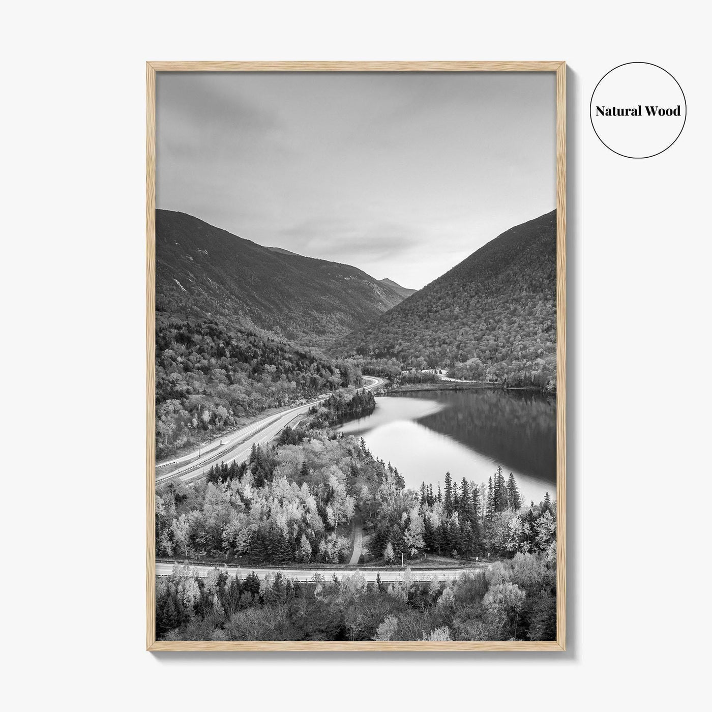 New Hampshire Black and White Fine Art Photo Print, Franconia Notch, White Mountain Poster