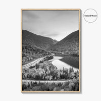 New Hampshire Black and White Fine Art Photo Print, Franconia Notch, White Mountain Poster