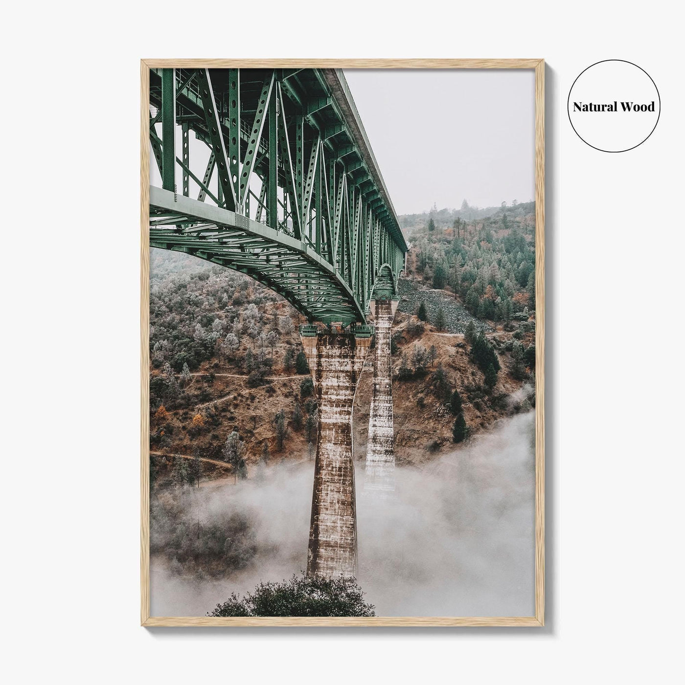 Auburn California Fine Art Photo Print, Foresthill Bridge Fog, American River Poster USA