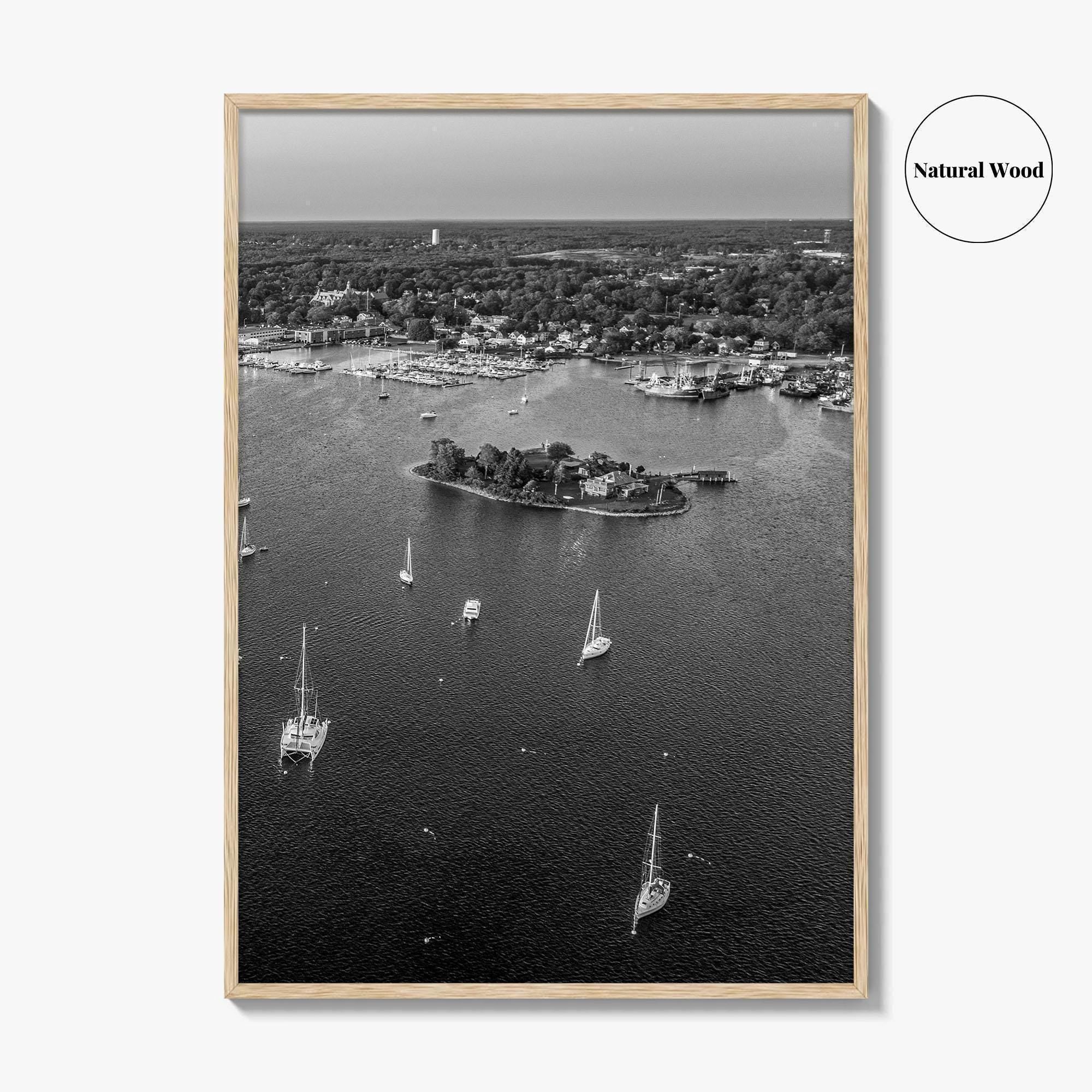 New Bedford Harbor Black and White Fine Art Photo Print, Popes Island Massachusetts Poster