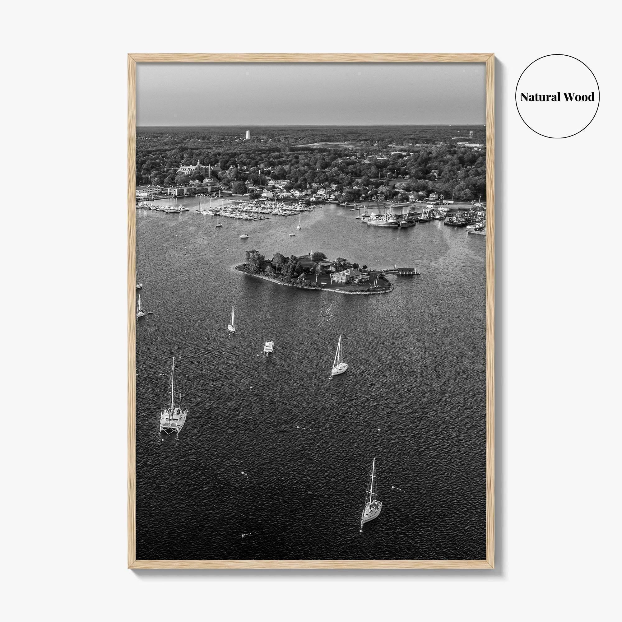 New Bedford Harbor Black and White Fine Art Photo Print, Popes Island Massachusetts Poster