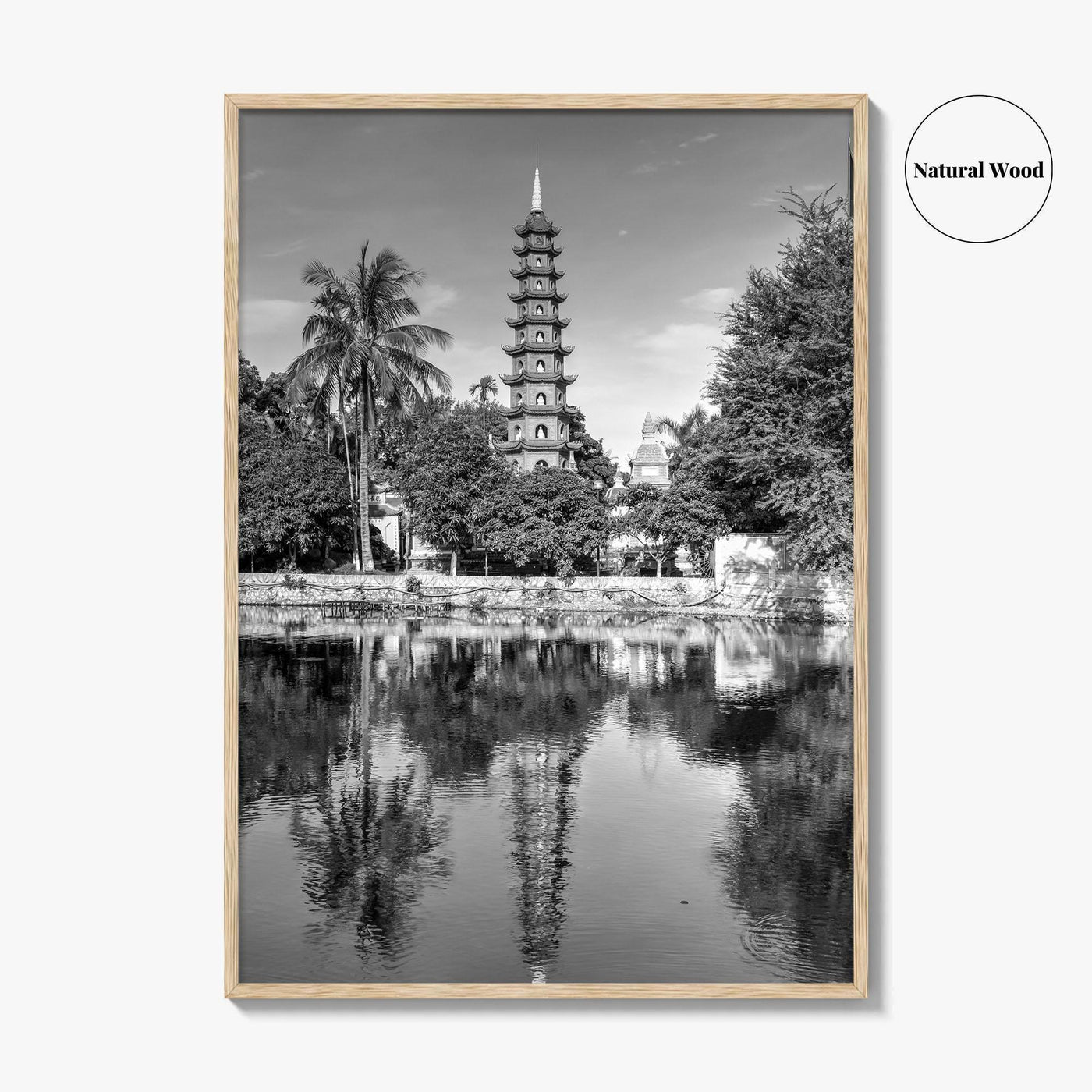 Hanoi Black and White Fine Art Photo Print, Tran Quoc Pagoda Vietnam Poster