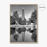 Hanoi Black and White Fine Art Photo Print, Tran Quoc Pagoda Vietnam Poster