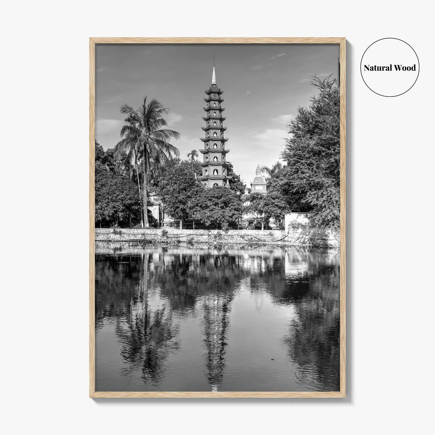 Hanoi Black and White Fine Art Photo Print, Tran Quoc Pagoda Vietnam Poster