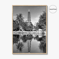 Hanoi Black and White Fine Art Photo Print, Tran Quoc Pagoda Vietnam Poster