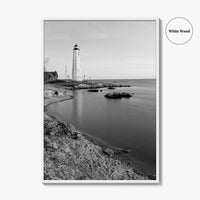 New Haven Lighthouse Black and White Fine Art Photo Print, Connecticut, USA Wall Poster