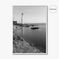 New Haven Lighthouse Black and White Fine Art Photo Print, Connecticut, USA Wall Poster