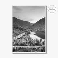 New Hampshire Black and White Fine Art Photo Print, Franconia Notch, White Mountain Poster