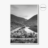 New Hampshire Black and White Fine Art Photo Print, Franconia Notch, White Mountain Poster