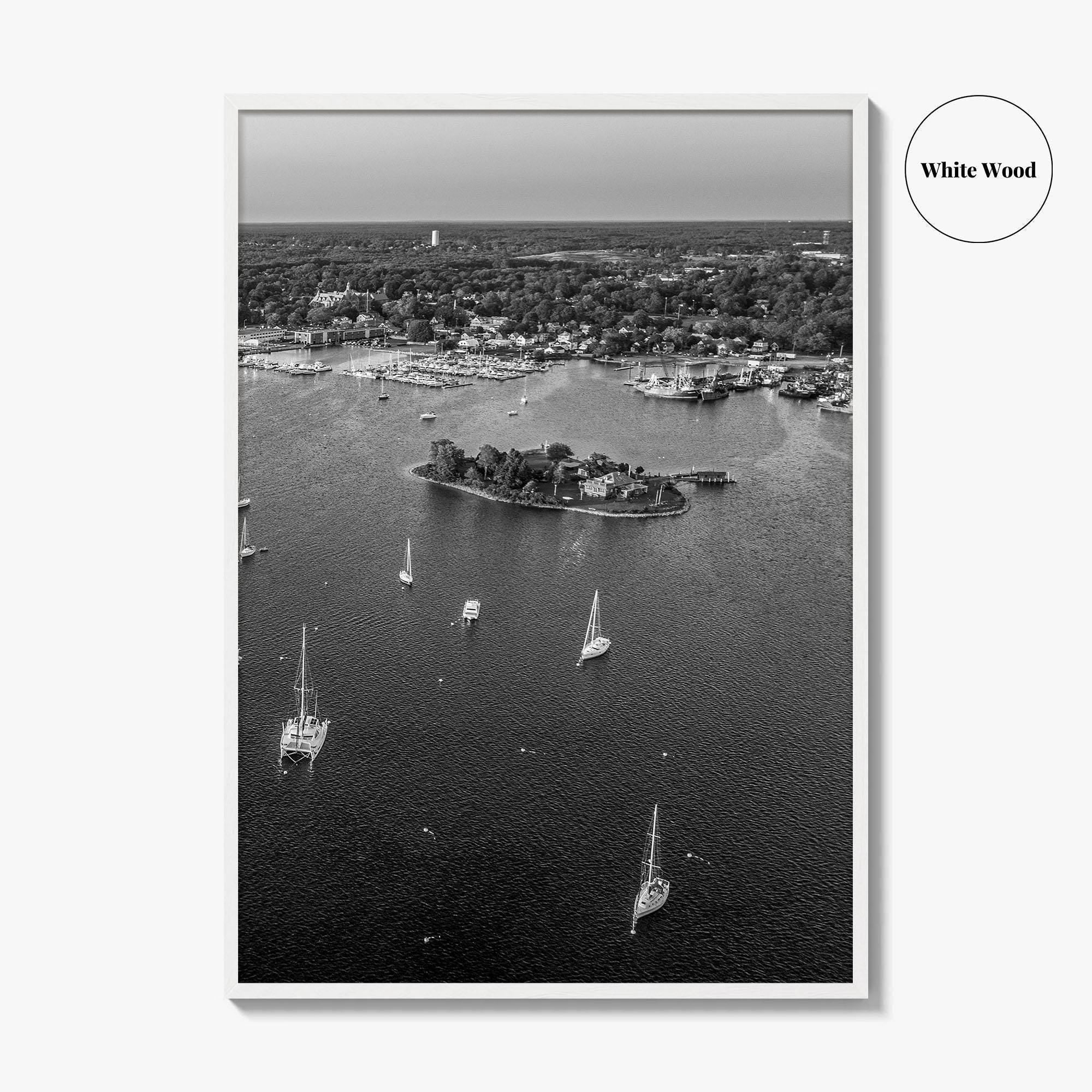 New Bedford Harbor Black and White Fine Art Photo Print, Popes Island Massachusetts Poster