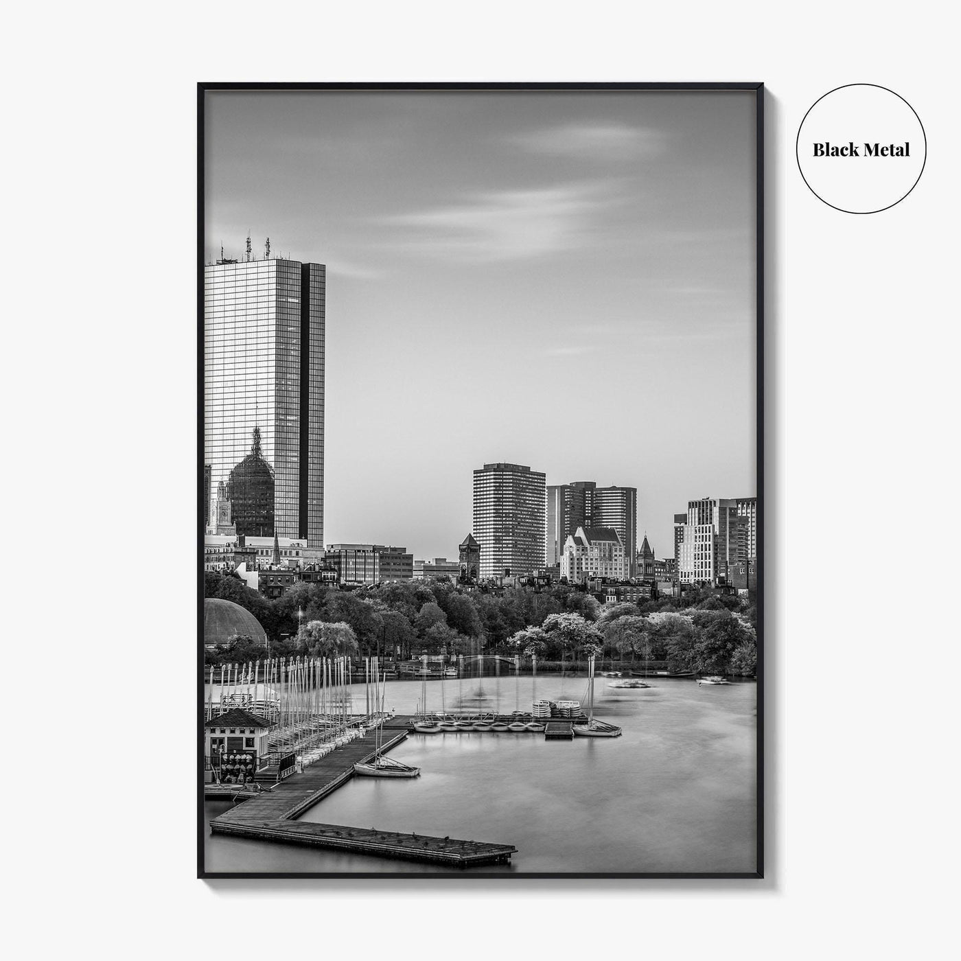 Boston Skyline Black and White Fine Art Photo Print, Massachusetts USA, Wall Decor