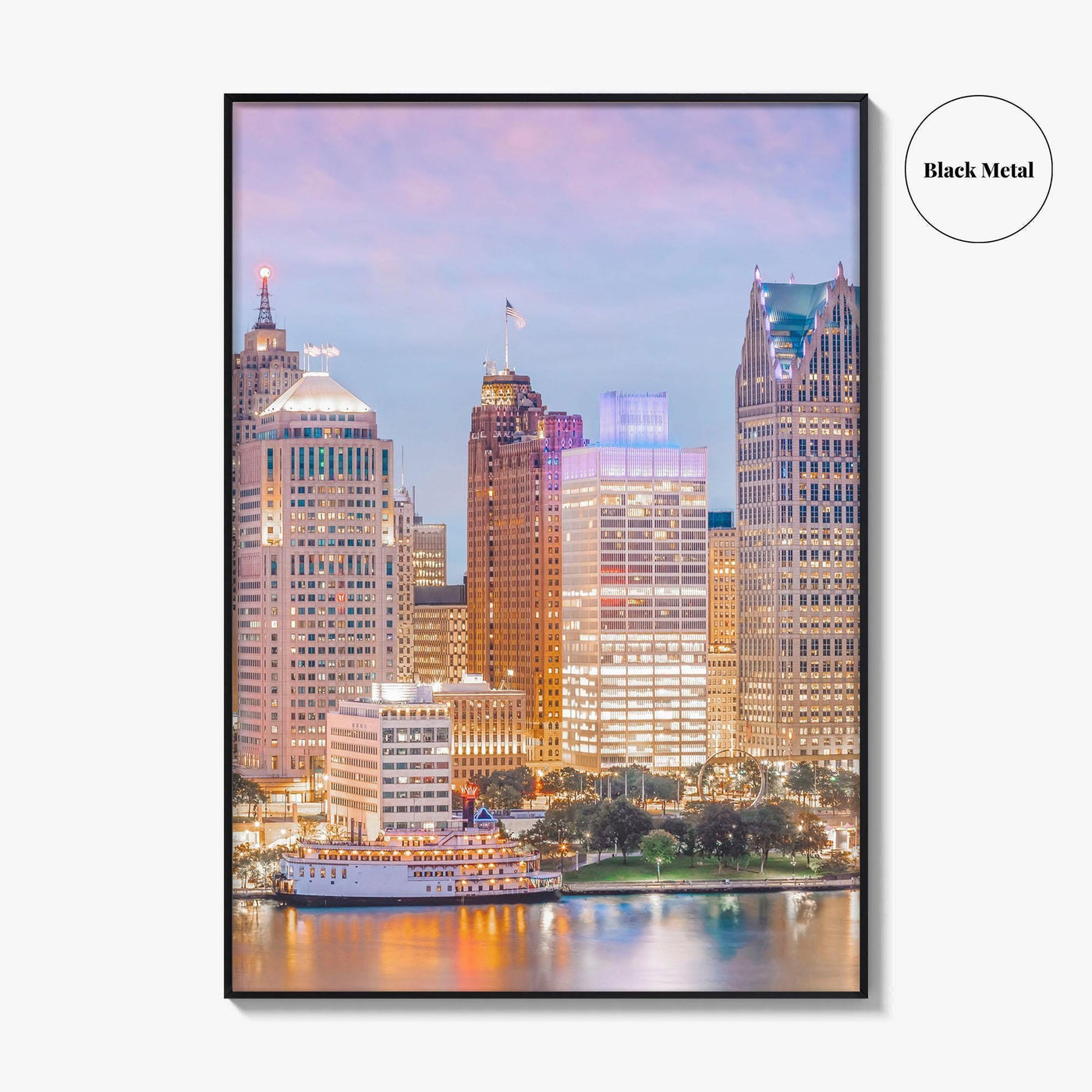 Detroit Skyline Fine Art Photo Print, Michigan USA, Wall Decor Poster