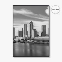 Tampa Skyline Black and White Fine Art Photo Print, City Florida Poster