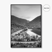New Hampshire Black and White Fine Art Photo Print, Franconia Notch, White Mountain Poster