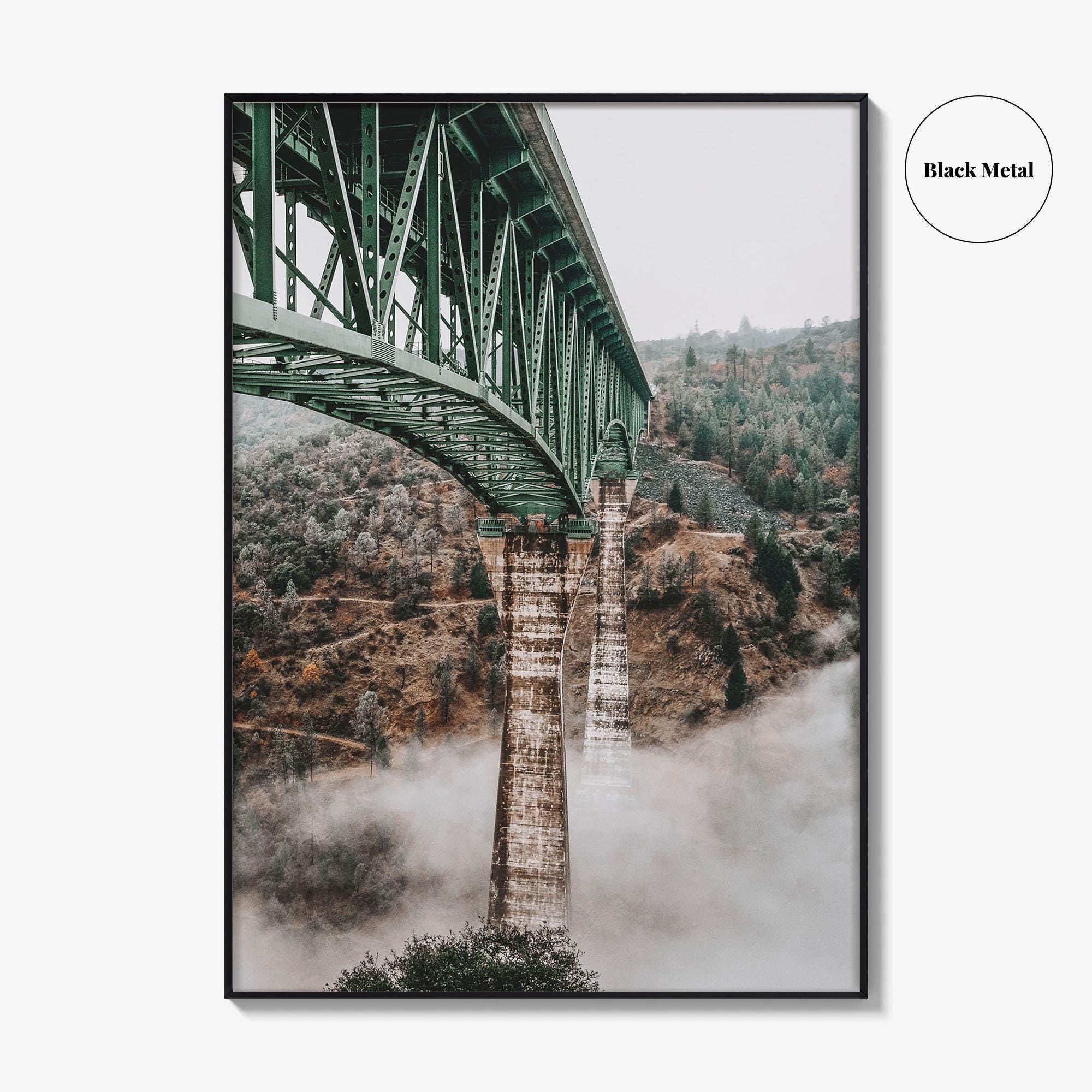 Auburn California Fine Art Photo Print, Foresthill Bridge Fog, American River Poster USA