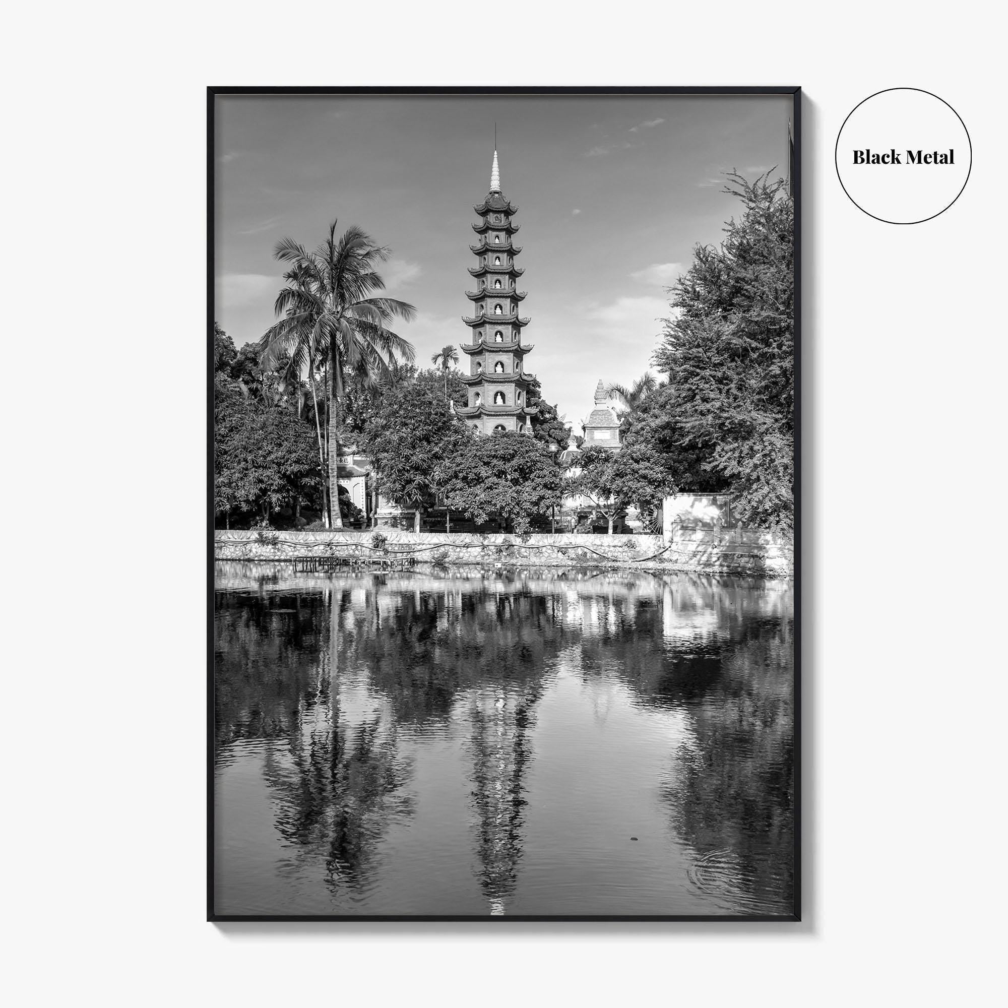 Hanoi Black and White Fine Art Photo Print, Tran Quoc Pagoda Vietnam Poster